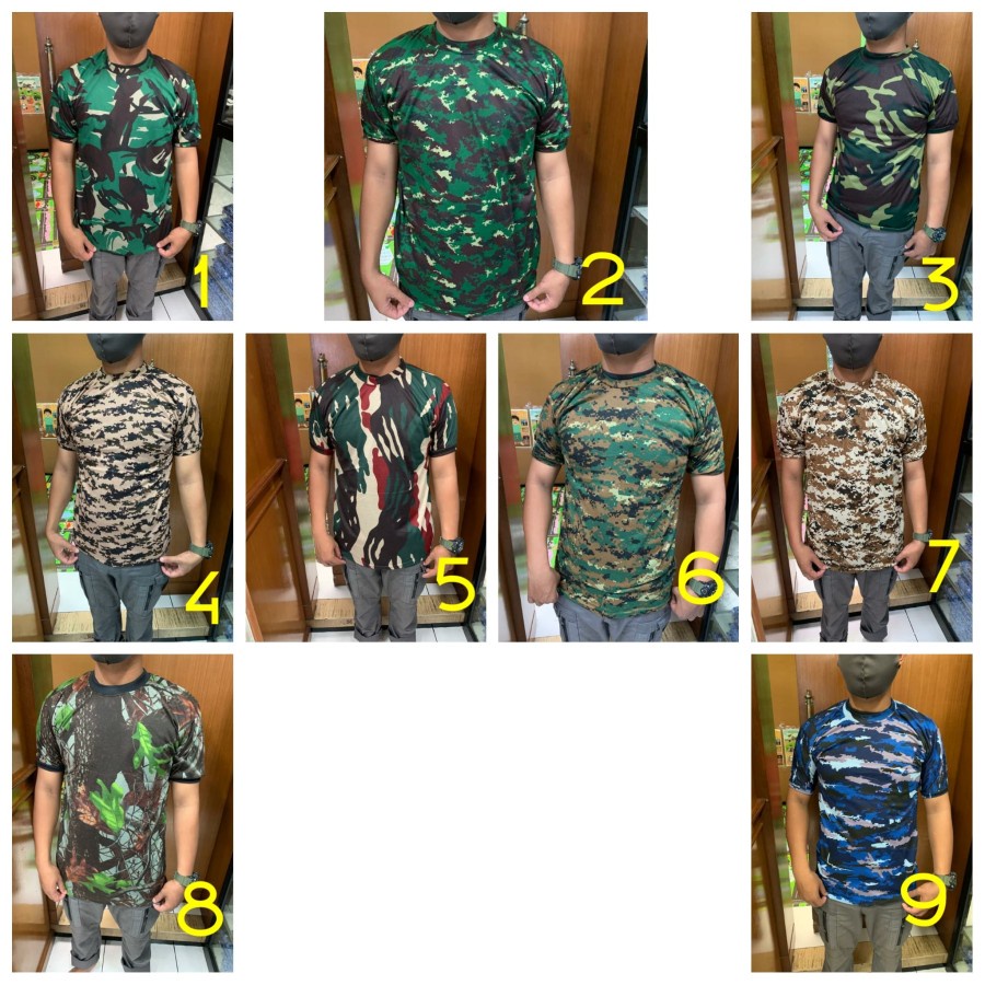 Kaos Pendek ARMY Tactical T Shirt Loreng