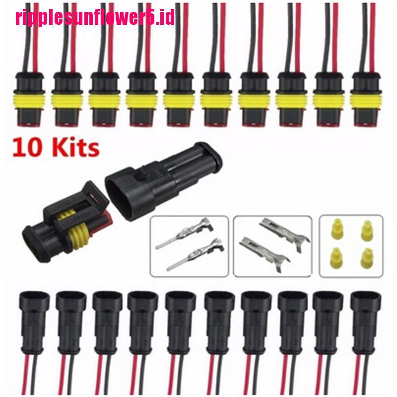 10 Pcs Seal Kabel Listrik Mobil 2 Pin Anti Air