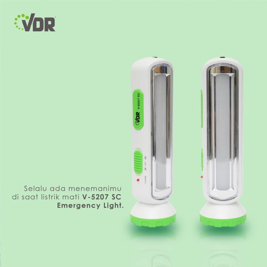 Lampu Senter Cas Emergancy VDR-5207 Dengan Cahaya Lampu Super Terang