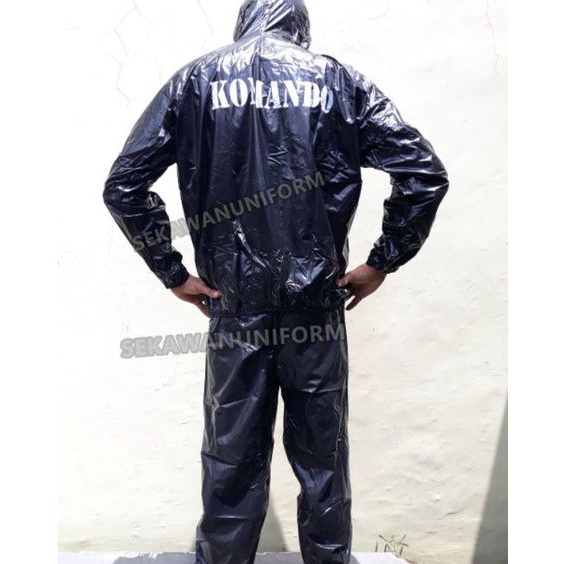Sauna Lari Hitam Mantel Joging Komando