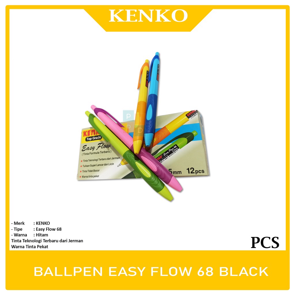

KENKO BALLPEN EASY FLOW 68 BLACK - LUSIN