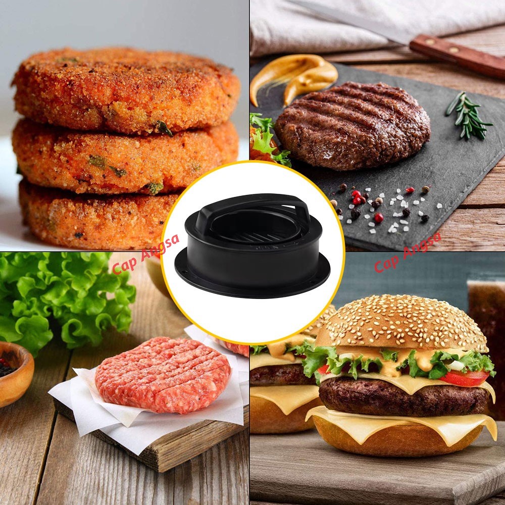 ALAT CETAK DAGING HAMBURGER CETAKAN BURGER PRESS ROUND BEEF PATTY MAKER BBQ MOLD BUNDAR 2 SIZE