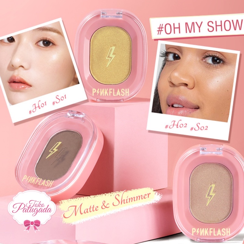 [BISA COD] PINKFLASH Soft Pigment Face Contour Highlighter Shimmer