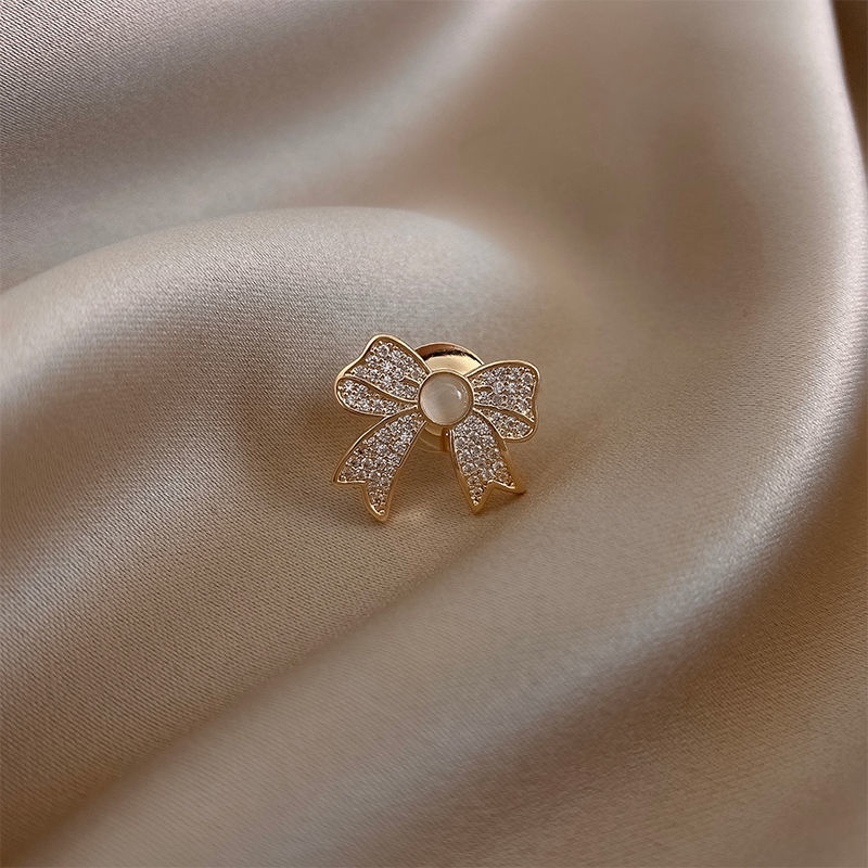 Candy Jewelry Fashion Korean Butterfly Brooches Gold Color Pearl Brooch Pins Rhinestone Breastpin for Women bros hijab-#47