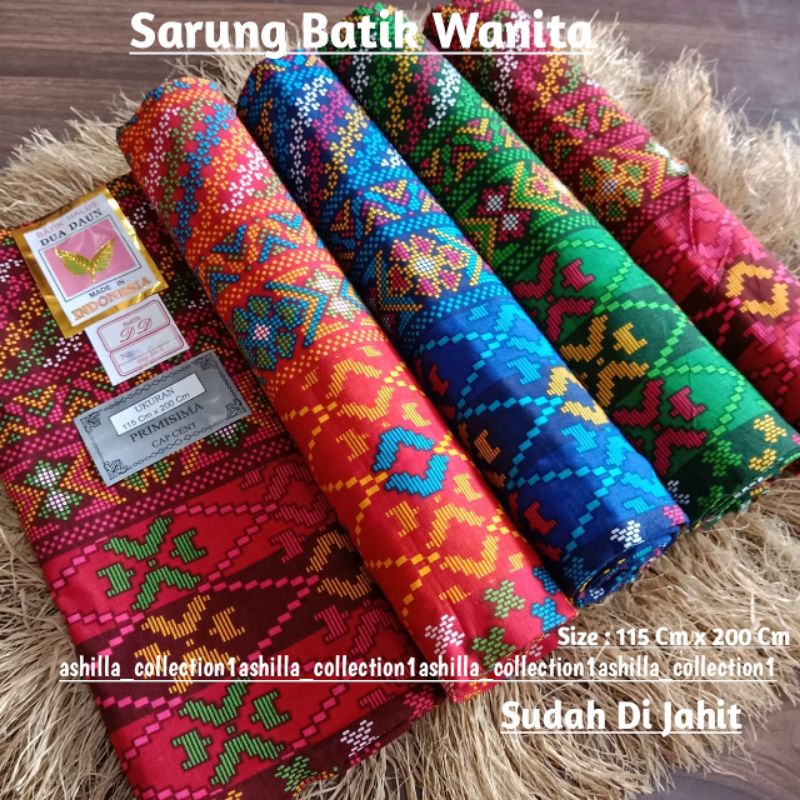 Kain Sarung Batik Wanita Songket Halus Merk DUA DAUN Sarung Wanita Melahirkan