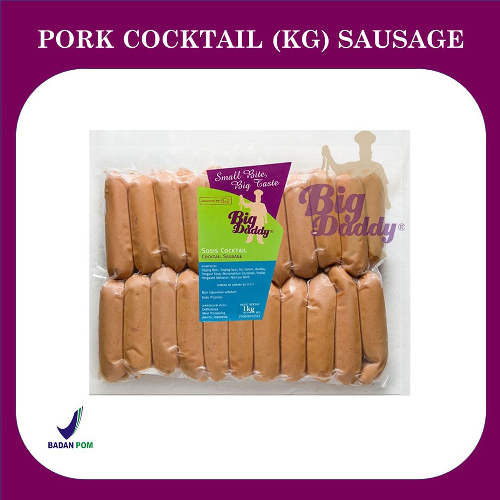 

BIGDADDY PORK COCKTAIL (KG) SAUSAGE SOSIS BABI COCKTAIL SOSIS HOTEL 1 KG
