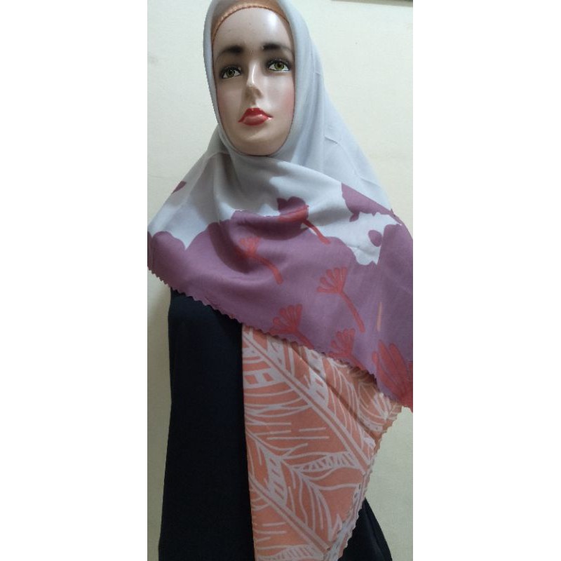 jilbab segiempat motif azara lasercut