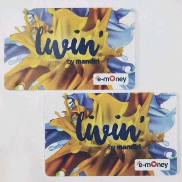 eMoney Mandiri LIVIN Yellow Blue edition ORI /Like eTOLL Tapcash Flazz or Brizzi