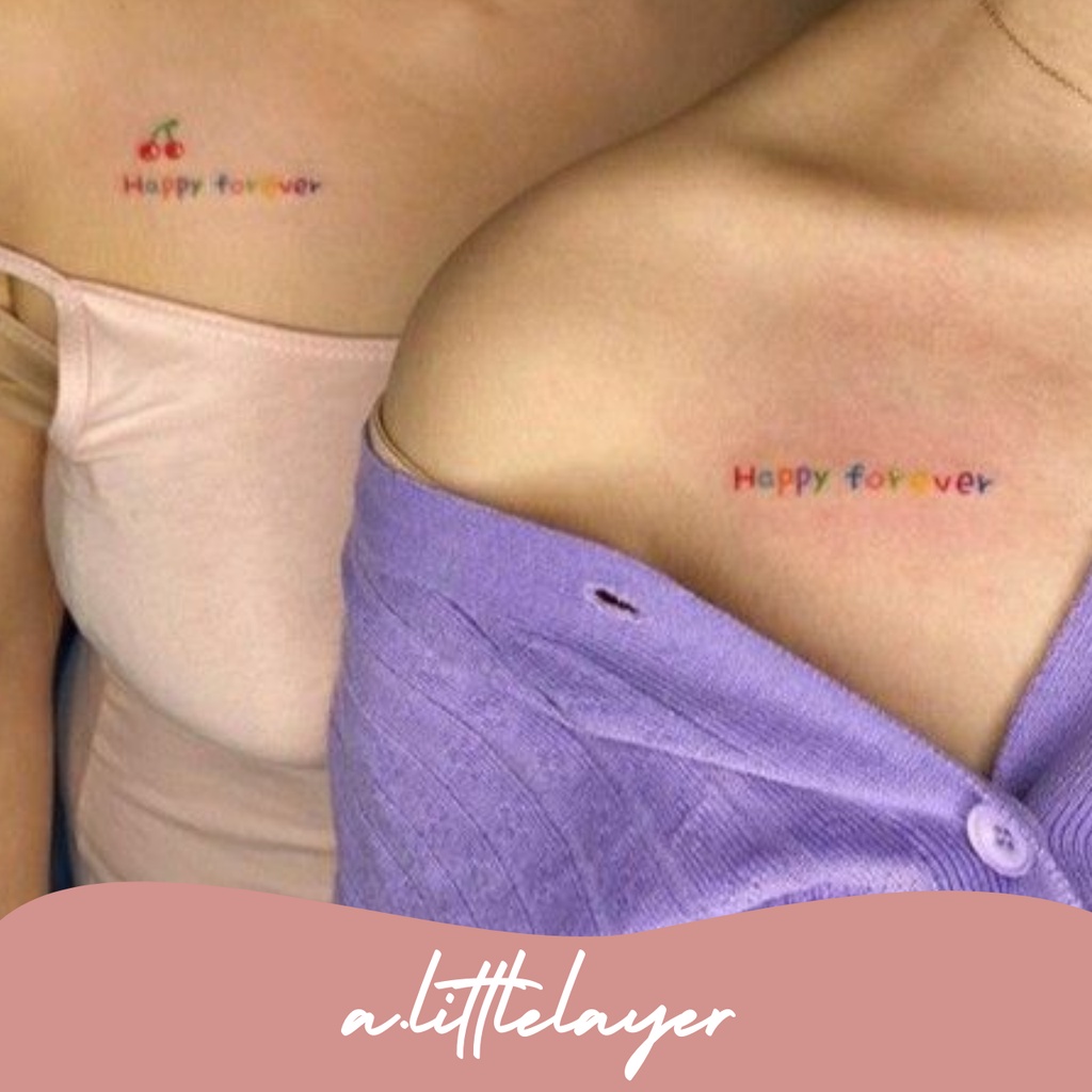 Colored Couple Name Initial Tattoo warna warni Alphabet tattoo Colored tattoo Temporary cute letters