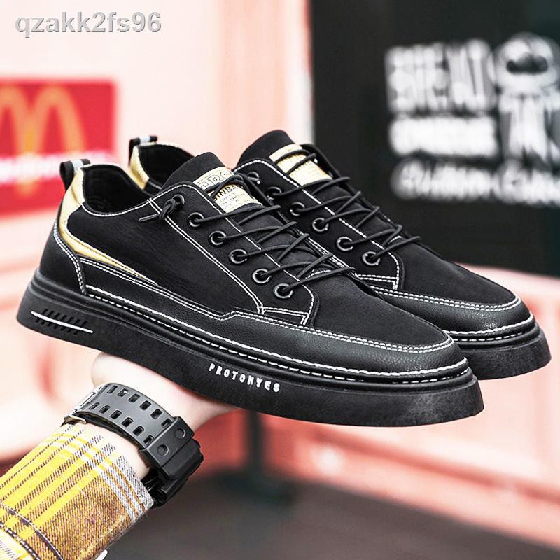 sepatu pria musim panas bernapas gaya Korea kanvas trendi payung kain putih semua pertandingan kasua