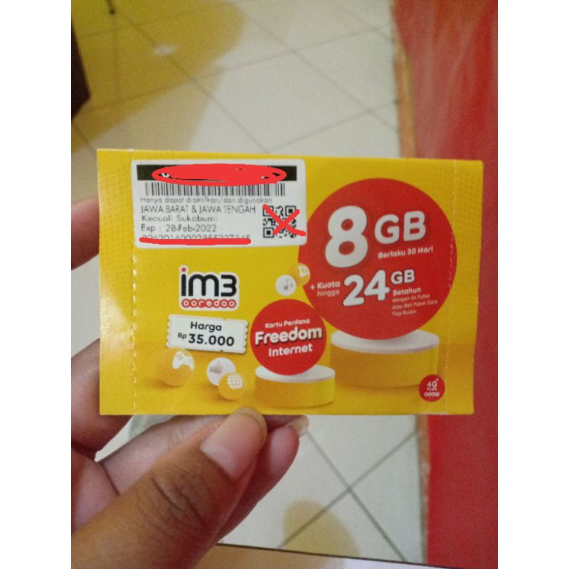 Perdana Indosat 8GB Ori dan 16GB