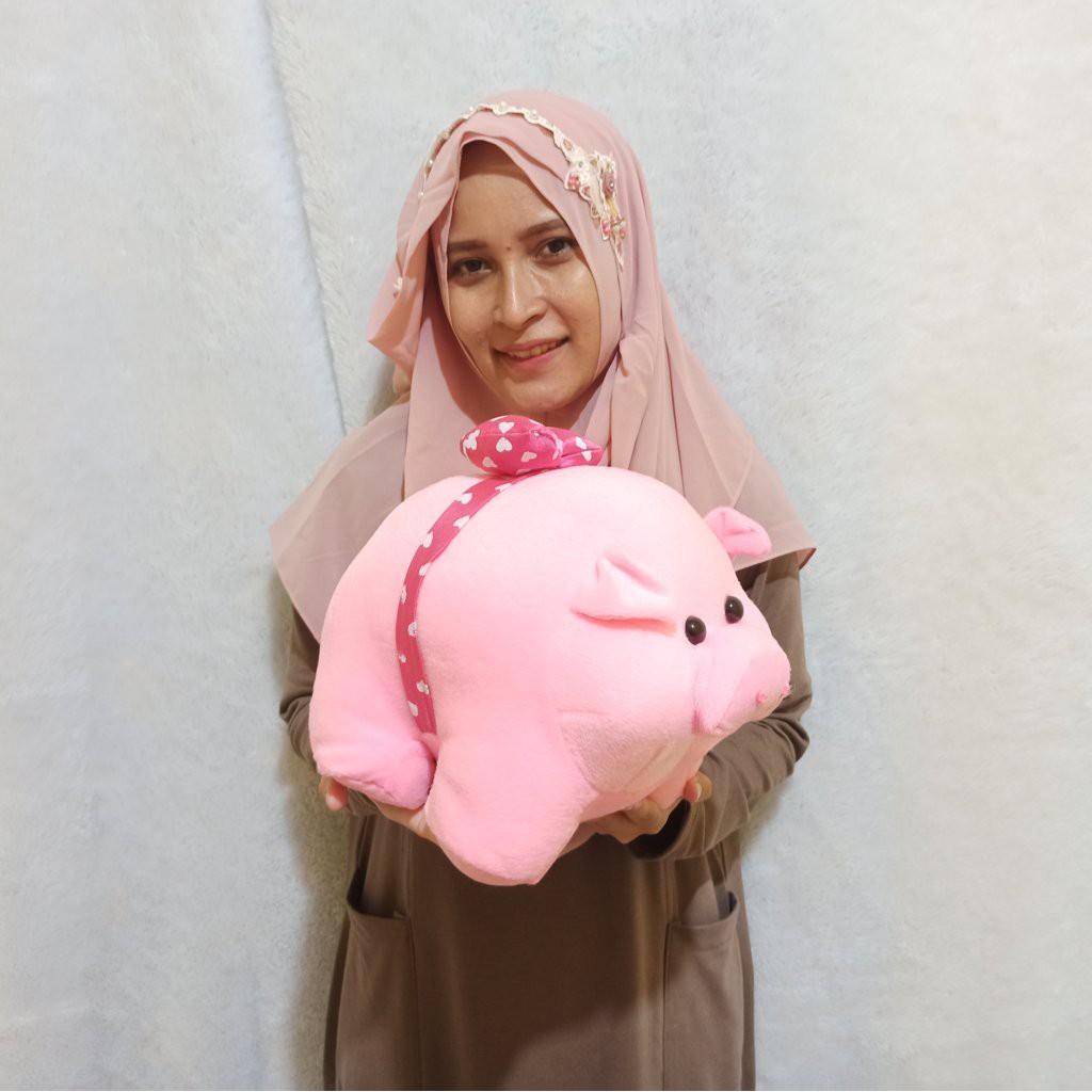 Boneka babi M pink murah