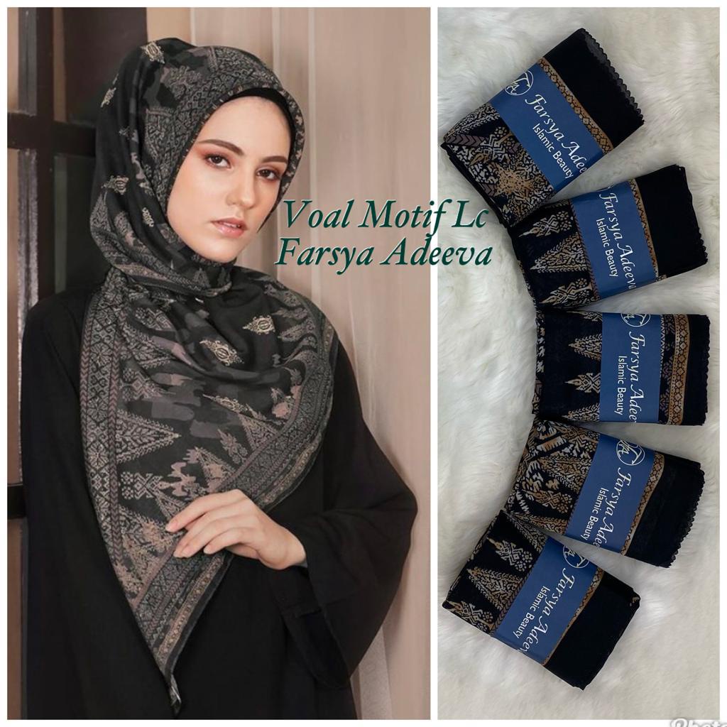 SEGI EMPAT MOTIF TERBARU HIJAB SEGI EMPAT MOTIF DEENAY  LASERCUT  TERMURAH DAN TERLARIS NAYLA HIJA'B-TENUN HITAM