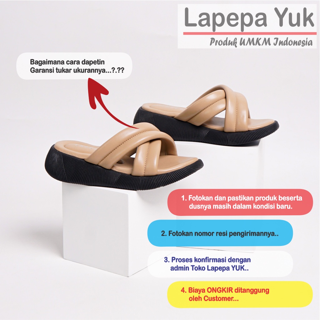 LAPEPA YUK - Sandal Platform Anak Perempuan Usia 2 sampai 10 Tahun NADHIRA KIDS Sendal Anak cewek Wedges Wanita Empuk Model Silang Warna SMOKE Brown Cokelat Soft Strap cewe Slop Usia Umur 3 4 5 6 7 8 9 thn Tahun Premium Ori Original Mall Official Store