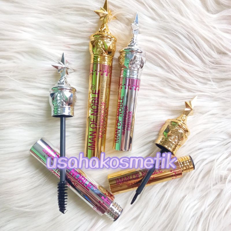 PAKET 2 IN 1 IMAN OF NOBLE MASCARA+EYELINER BINTANG MEWAH WATERPROOF NO. M6170+E6170