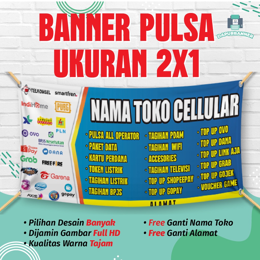 Banner Spanduk Konter Pulsa Murah Ukuran 200x100cm
