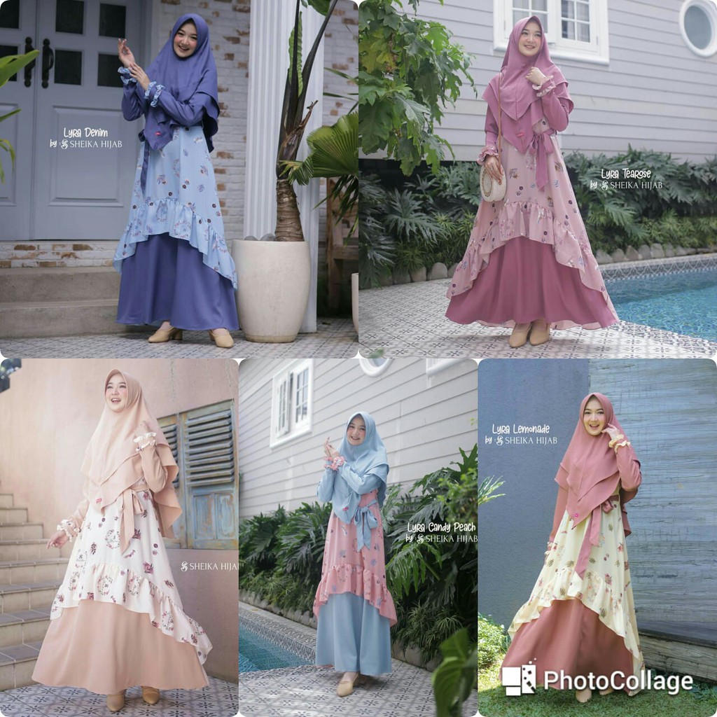 Sheika Lyra Dres Sheika Hijab Lyra Sheika Gamis Lyra Gamis Premium Shopee Indonesia