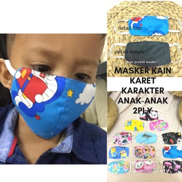 MASKK KAIN KARET KARAKTER ANAK-ANAK | RANDOM MOTIF &amp; KARAKTER