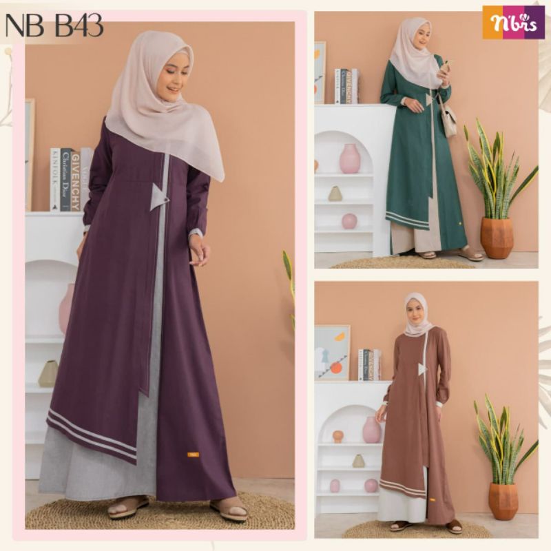 Gamis Nibras | Nibras terbaru | Nibras 2021 | Gamis Cantik | Gamis Unik | Gamis Dewasa | NB B43