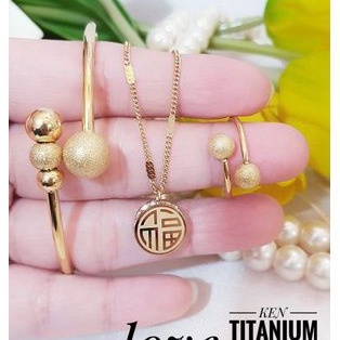 Titanium set perhiasan wanita s344