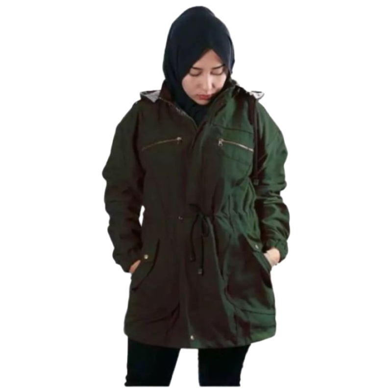Jaket Parka Cewek Korean Style Jumbo Bolak Balik Baby Canvas Terbaru Mantel Musim Dingin