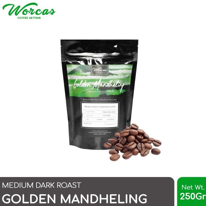 

[COD] WORCAS Arabica Coffee Golden Mandheling 250 Gram | Medium Dark Roast [COD]