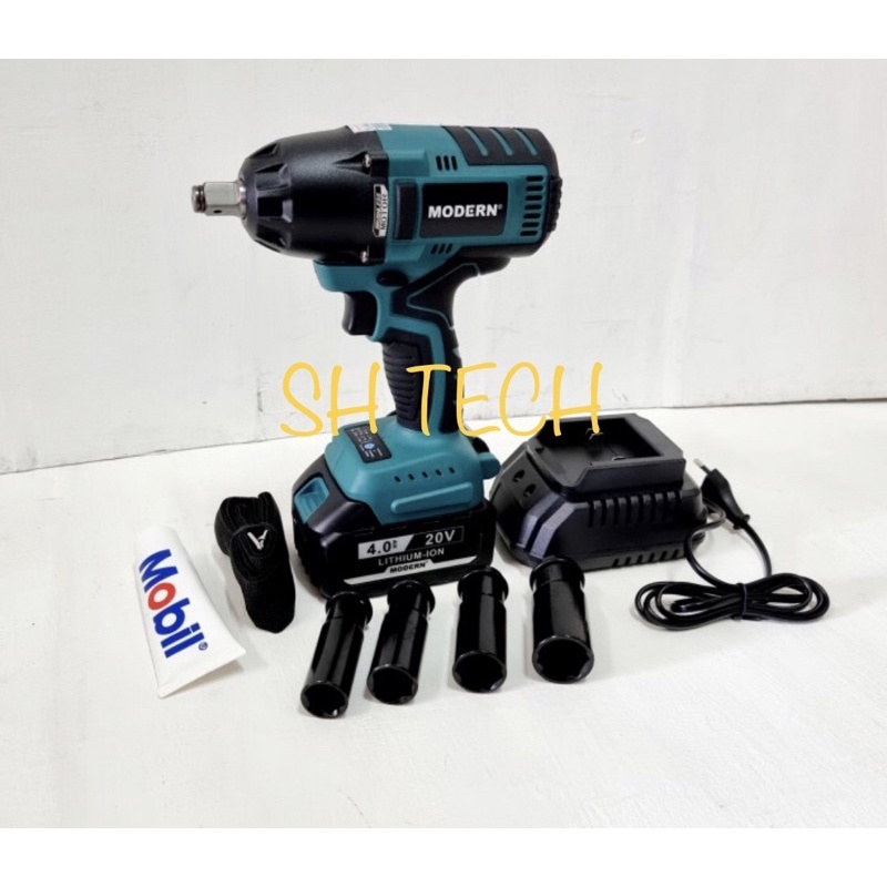 IMPACT WRENCH CORDLESS MODERN M65 M-65 MESIN PEMBUKA BAUT BATRE 650 NM