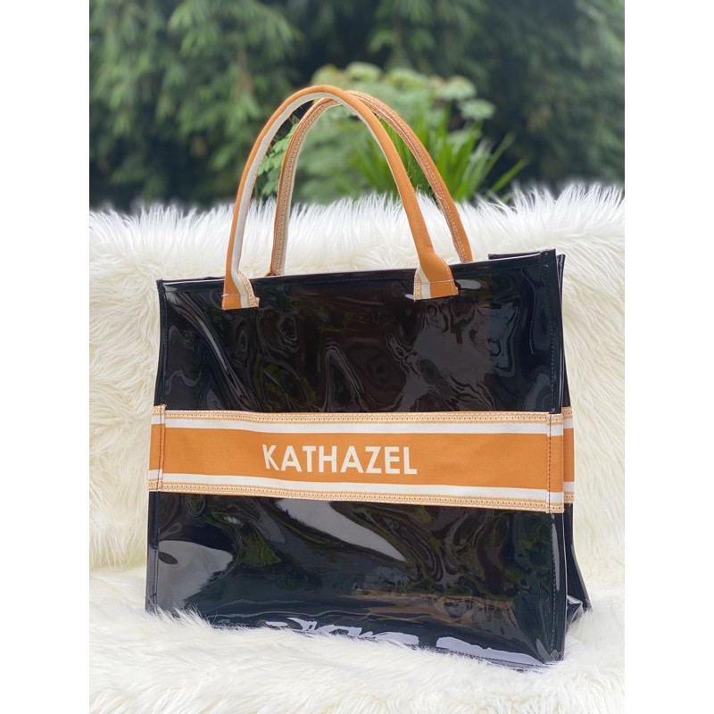 Tas Tote Bag Totebag Mika Transparan Custom Nama Totbag Handbag Hand Bag Wanita
