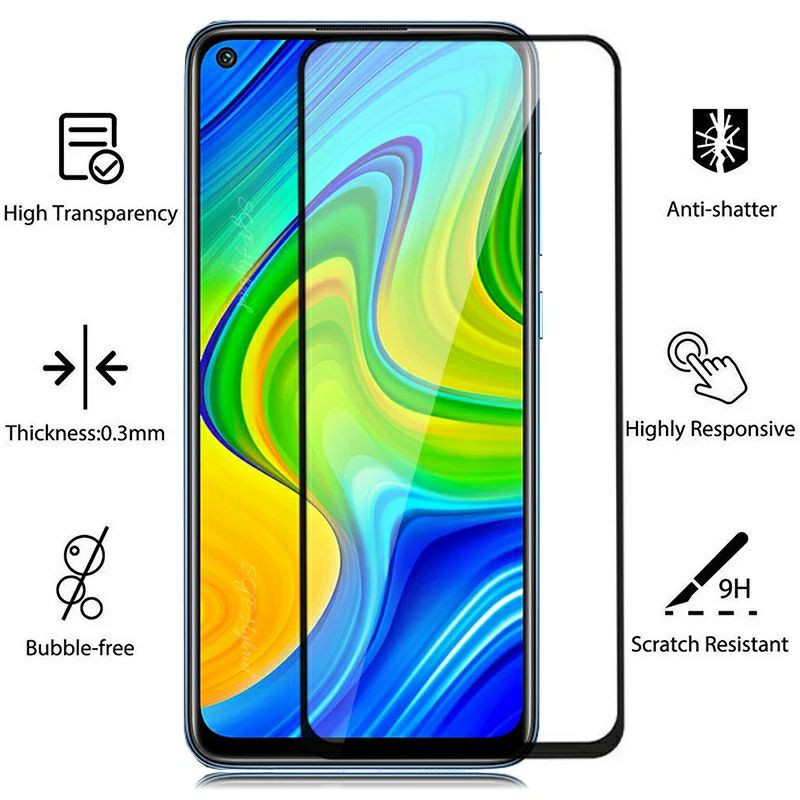 2IN1 - Tempered Glass Full Layar Kamera  Redmi Note 9 TG Antigores Screen Guard Protector Premium