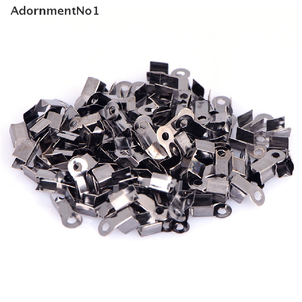 (AdornmentNo1) 100pcs / Set End Cap / Tutup Ujung Tali Kulit Untuk Membuat Perhiasan DIY