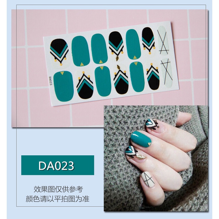 DA 14Pcs/Set Stiker Kuku Desain Bermotif High End Berlian Mutiara Permata Warna-Warni Untuk Tempel Tahan Air Tahan Lama Menicure Stickers Korea Self Adhesive Fashion Sticker kuku Full Aksesoris Dapat Kupas Mudah Digunakan Dan Dilepas Anti Air Nail Art