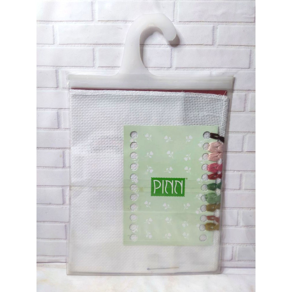 Paket DIY Craft Sulam Kristik Strimin Ori PINN J-4B Bunga Flower Pink Cassia
