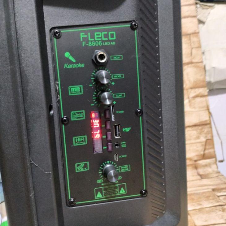 Koleksi Terbaru.. speaker bluetooth karaoke 8,5 inch mic wireless x bass radio fm 5000watt LED xtra 