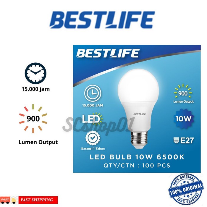 BESTLIFE Lampu LED Bulb 10 Watt (Garansi 1 TAHUN)