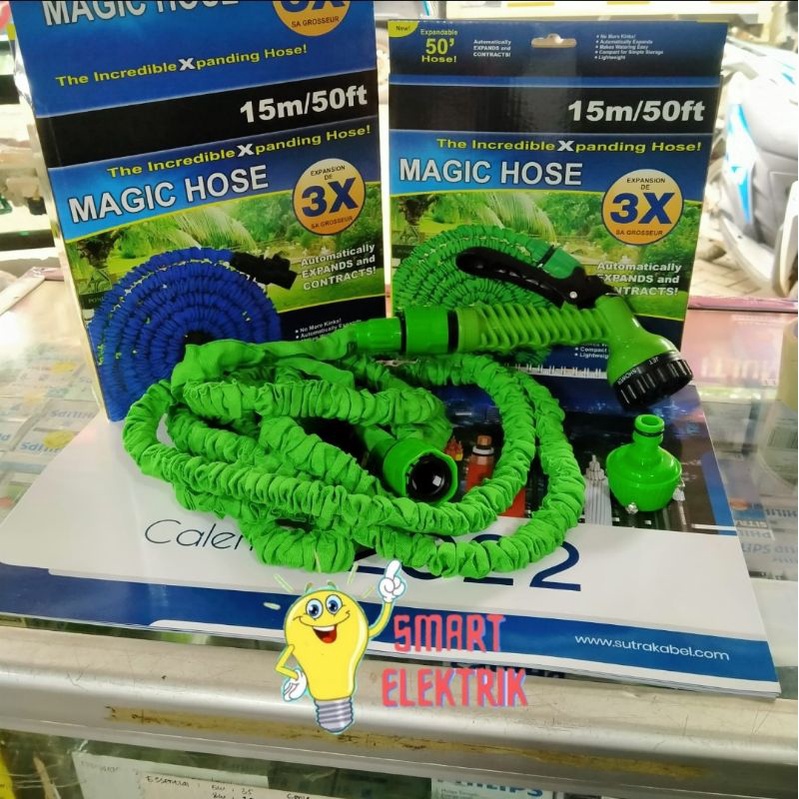 Selang Taman/ Semprotan Taman Magic Hose 15Meter/ 50Ft Cocok untuk Siram Tanaman/ Cuci Kendaran Motor maupun Mobil