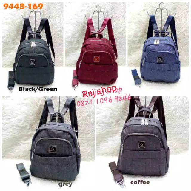 Tas ransel wanita (backpack tas) bahan kanvas super premium