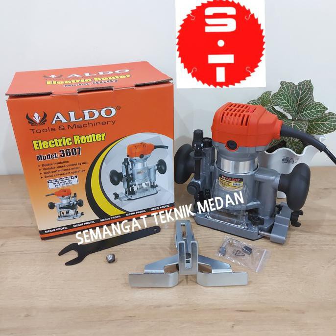 -READY- 3607 MESIN HAND TRIMMER MINI PROFIL ROUTER TANGAN DUDUKAN 1/4" ALDO