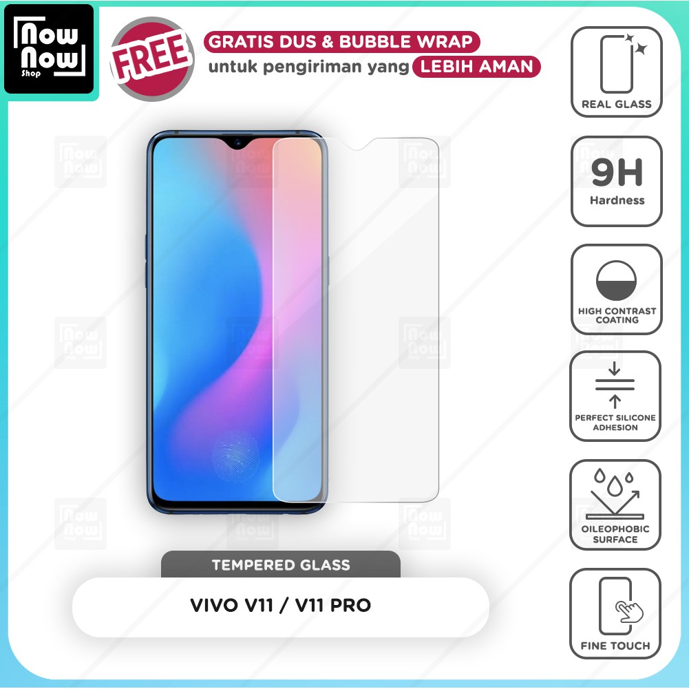 Tempered Glass Anti Gores Vivo V11 / V11 Pro Screen Guard Protector 9H Kaca Temperglass