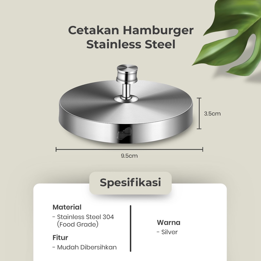 CETAKAN BURGER | HAMBURGER PATTY PRESS STAINLESS STEEL 304 - G20534