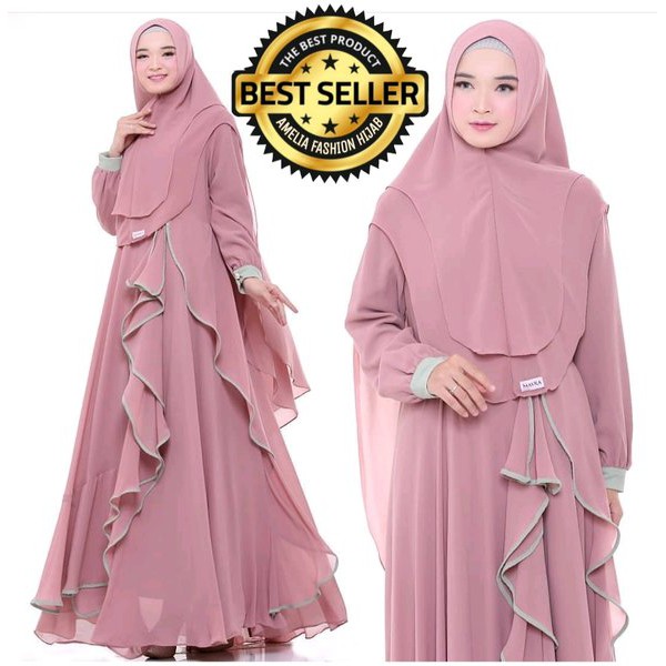 baju muslim wanita Arinda syari set khimar new grosir