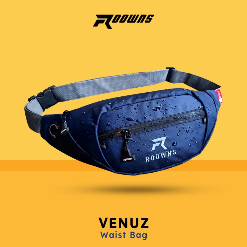 Tas Selempang Pria Waterproof Waist Bag Hezel Pria Anti Air Anti Sobek Venuz