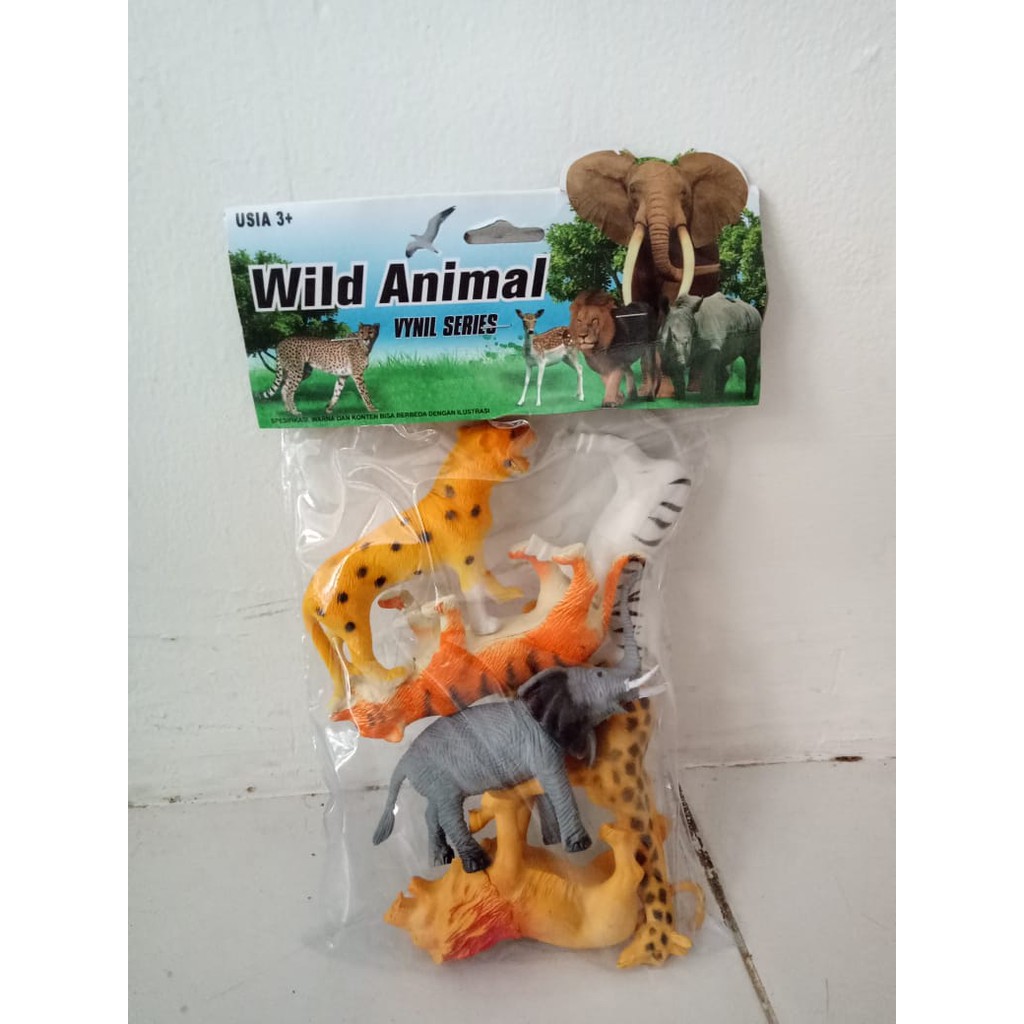 Jual Mainan edukasi hewan hutan karet / wild animal / Aneka Binatang ...