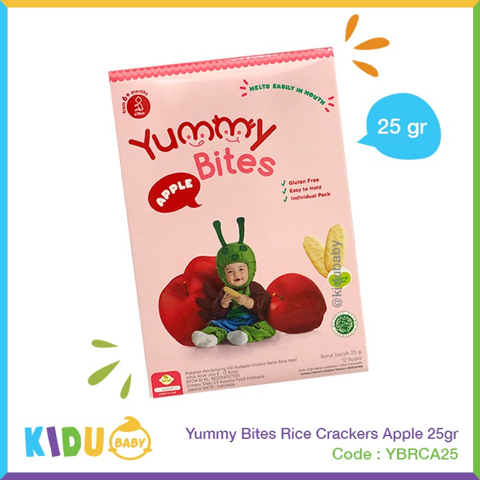 Yummy Bites Rice Crackers 25gr Kidu Baby