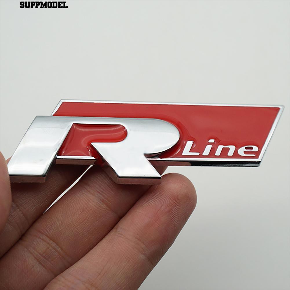 ⏲Gaya Stiker Mobil-Styling Auto Logam 3D R Rline Sticker Decor Logo Emblem Badge untuk VW