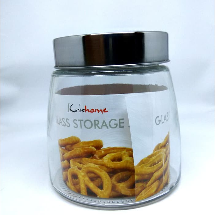 Toples Kaca Kue Biskuit Glass Jar Candy Kris Home Transparant