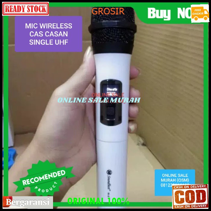 G76 Soundbest Mic microphone mik Wireless original 100% wireles UHF Single receiver cas casan mini profesional pro karaoke mikrophone audio sound system vokal vocal panggung dj studio asli  UHF  BONUS BUSA MIC BONUS KARET ANTI JATUH  Receiver minisistem C