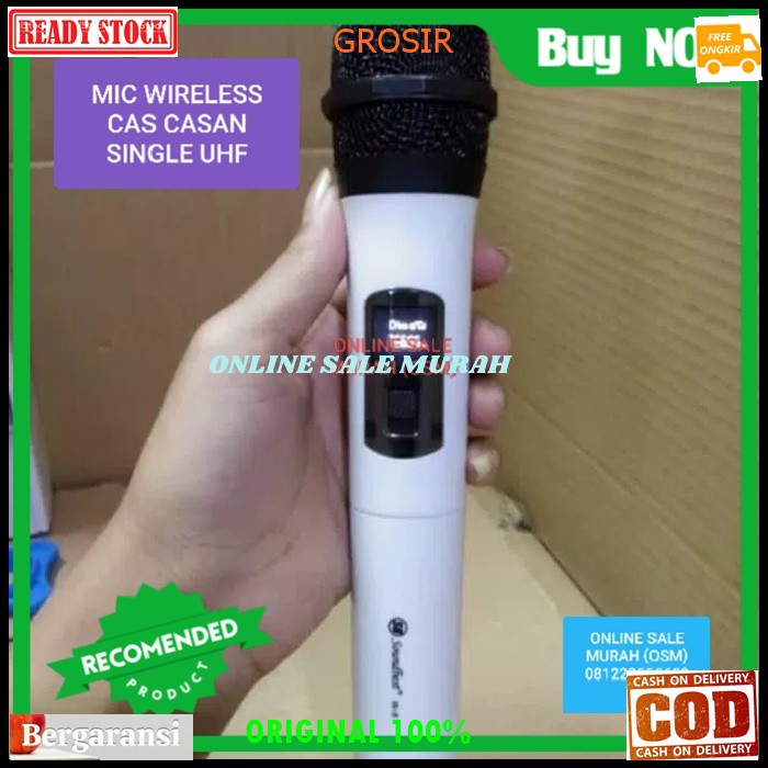 G76 Soundbest Mic microphone mik Wireless original 100% wireles UHF Single receiver cas casan mini profesional pro karaoke mikrophone audio sound system vokal vocal panggung dj studio asli  UHF  BONUS BUSA MIC BONUS KARET ANTI JATUH  Receiver minisistem C