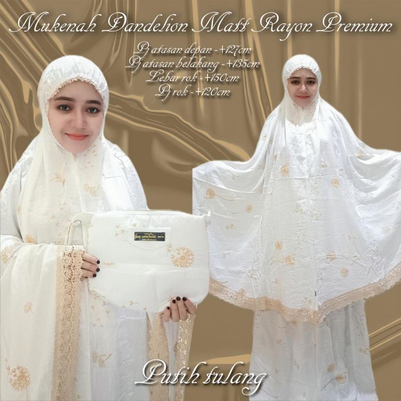 Mukena Dandelion Renda Rajut