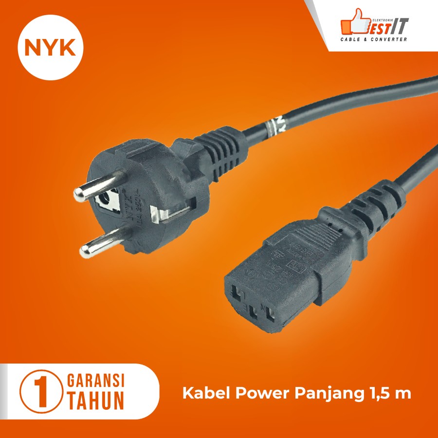 Kabel Power PC Komputer 1.5 Meter NYK /Kabel Power Monitor Original NYK