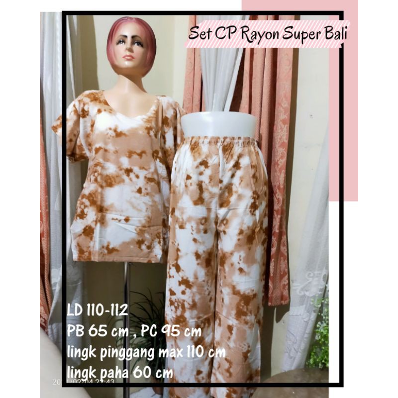 Set celana panjang Rayon Super